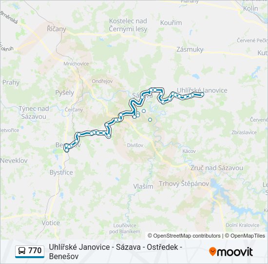 Автобус 770: карта маршрута