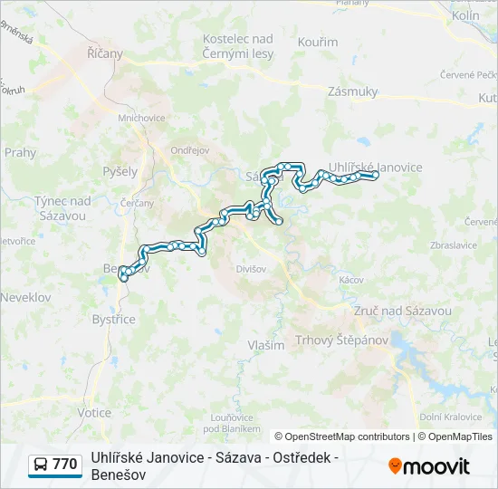 Автобус 770: карта маршрута