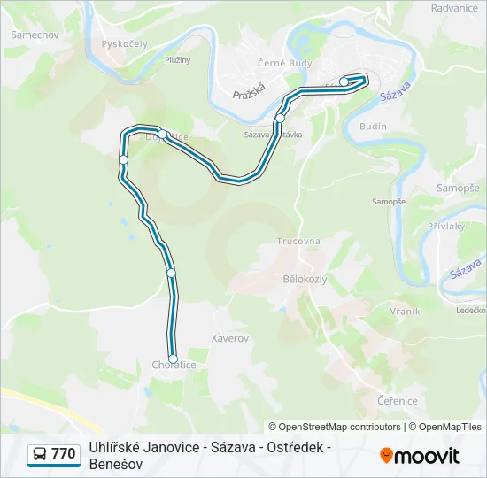 Автобус 770: карта маршрута