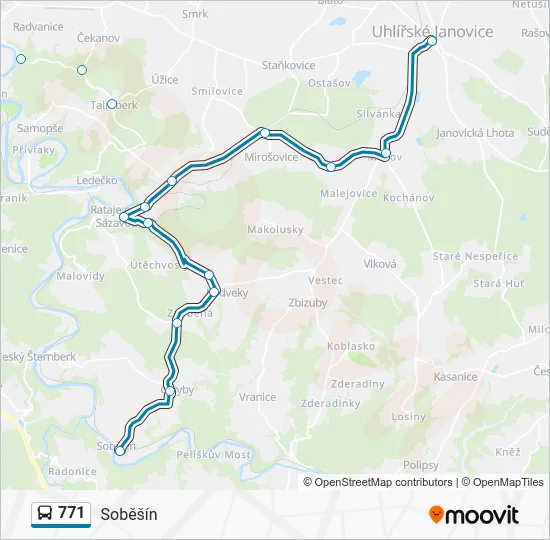 Автобус 771: карта маршрута