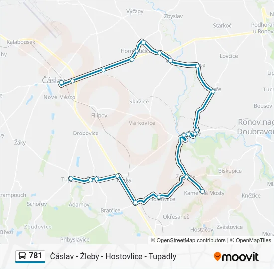 Автобус 781: карта маршрута