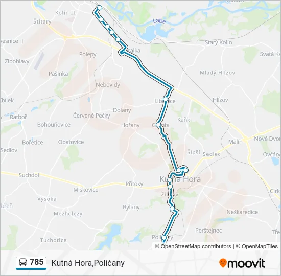Автобус 785: карта маршрута