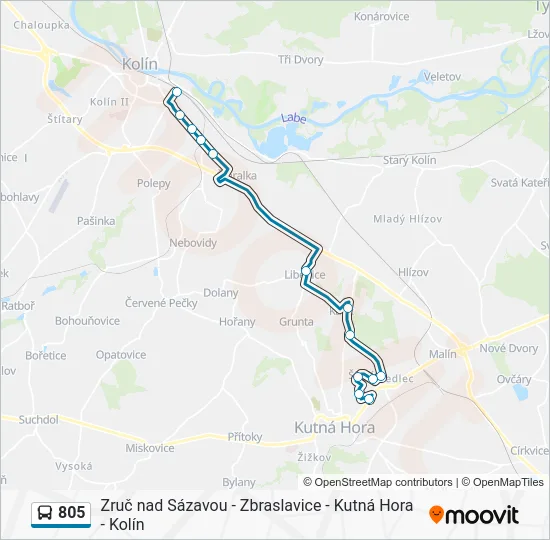 Автобус 805: карта маршрута