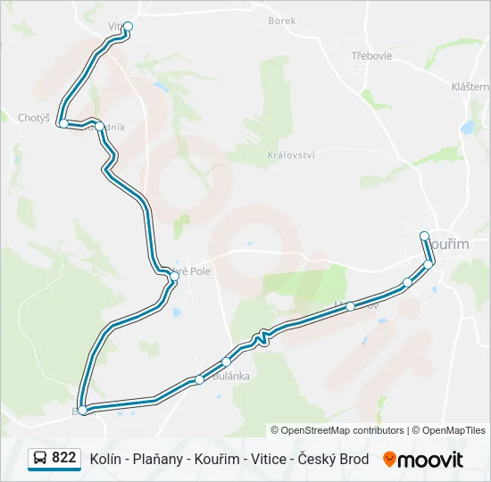 Автобус 822: карта маршрута