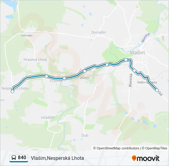 Автобус 840: карта маршрута