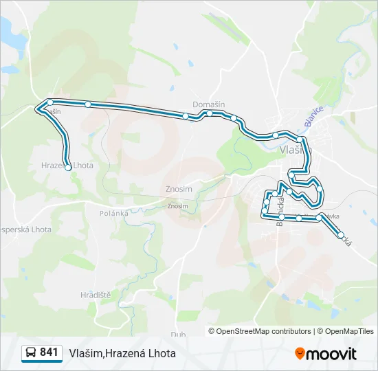 841 Bus Line Map