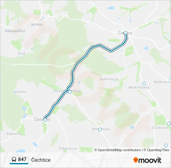 Автобус 847: карта маршрута