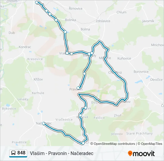 848 Bus Line Map