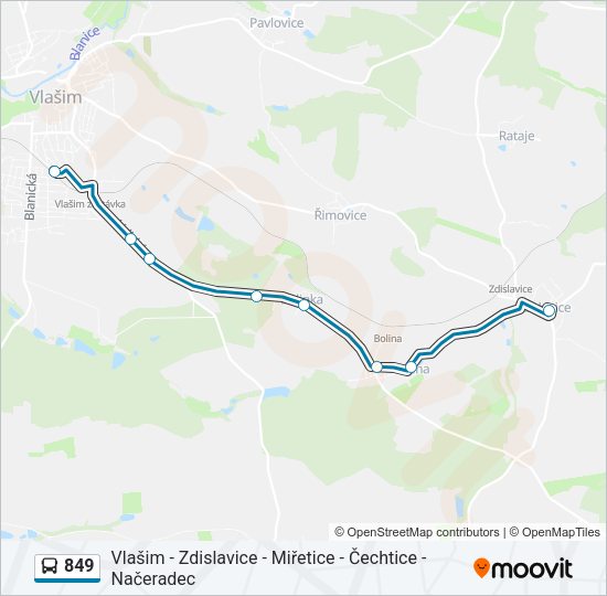 Автобус 849: карта маршрута
