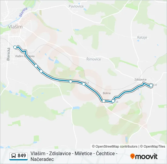 849 Bus Line Map