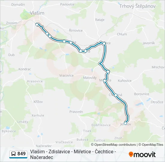 849 Bus Line Map