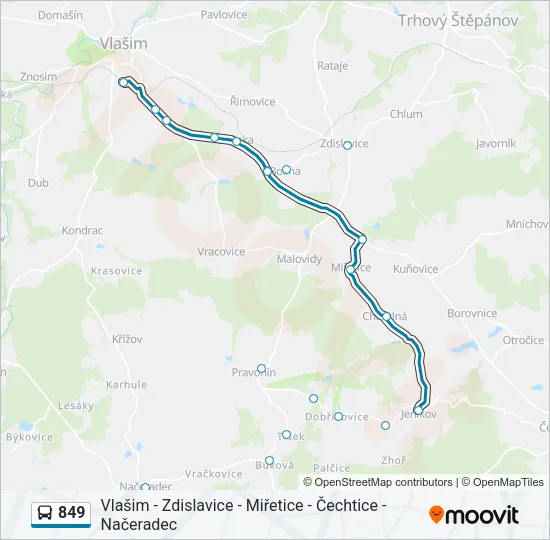 849 Bus Line Map