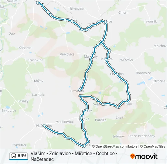 849 Bus Line Map