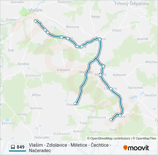 849 Bus Line Map