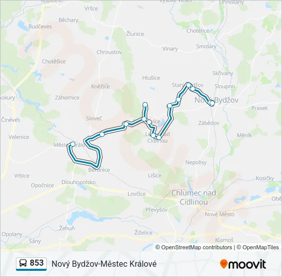853 Bus Line Map