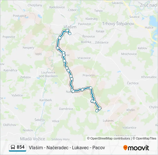 Автобус 854: карта маршрута