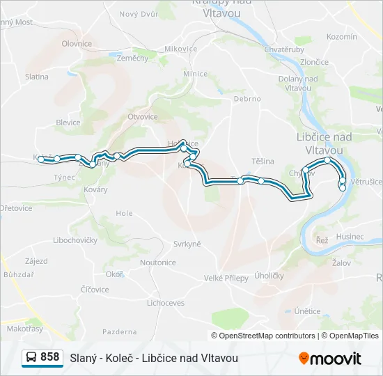 858 Bus Line Map