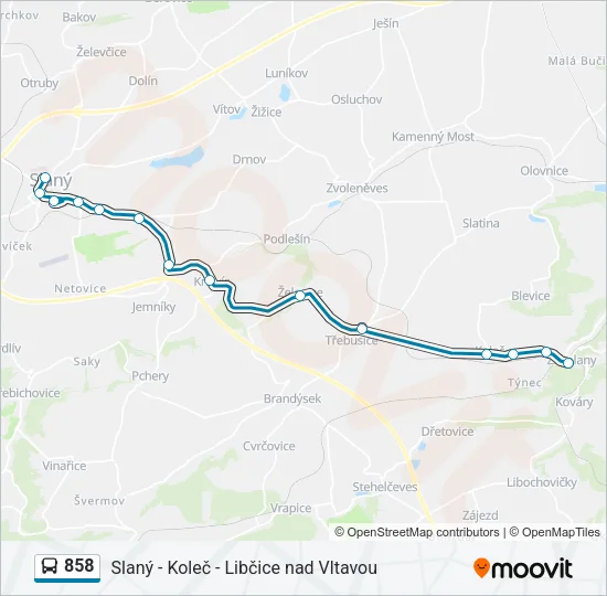 858 Bus Line Map