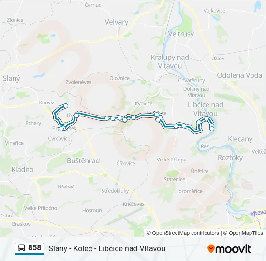 858 Bus Line Map