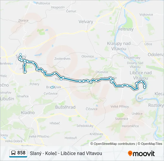 858 Bus Line Map