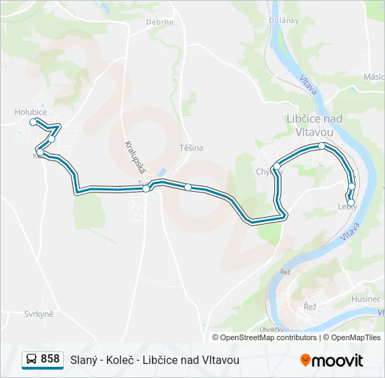 858 Bus Line Map