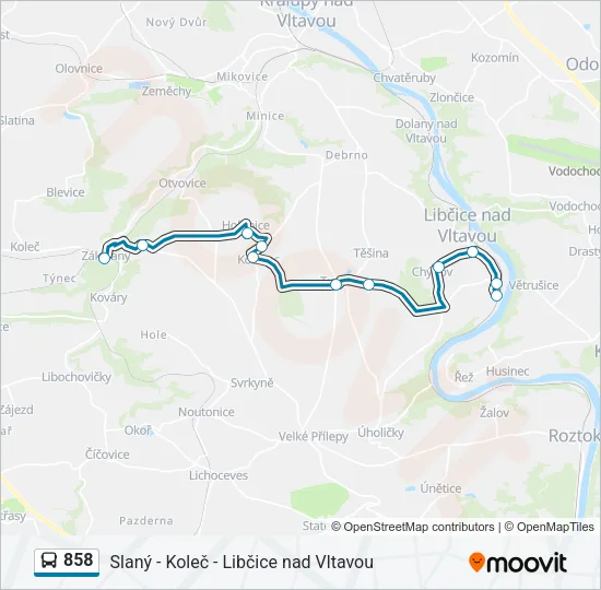 858 Bus Line Map