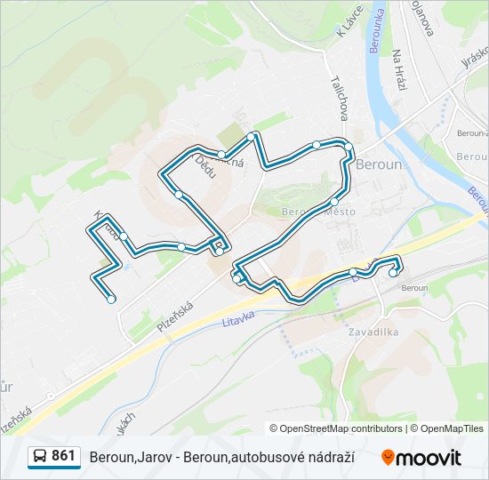 Автобус 861: карта маршрута