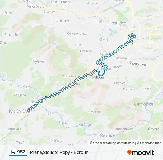 952 Bus Line Map