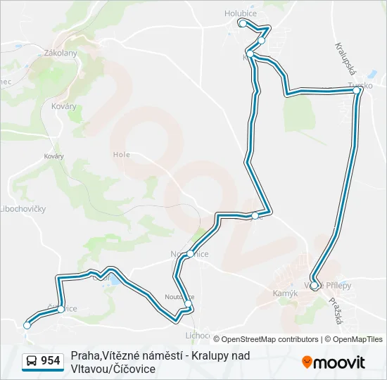Автобус 954: карта маршрута