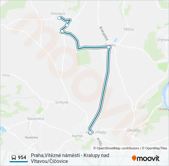 Автобус 954: карта маршрута