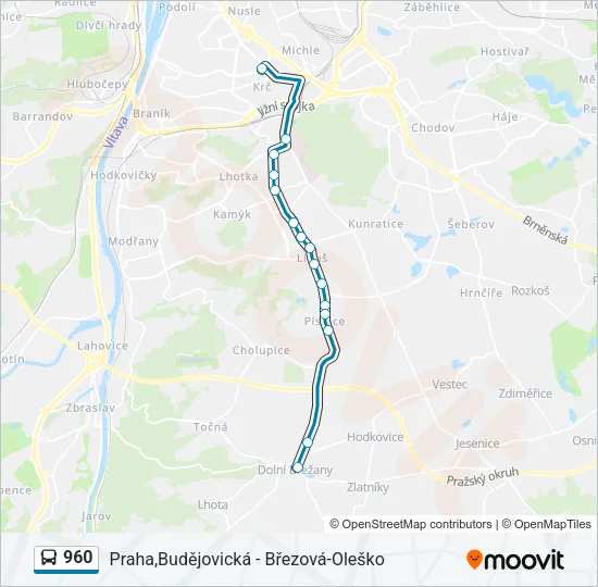 960 Bus Line Map