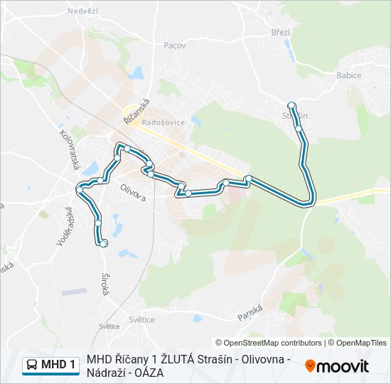 MHD 1 Bus Line Map