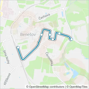 MHD 1 Bus Line Map