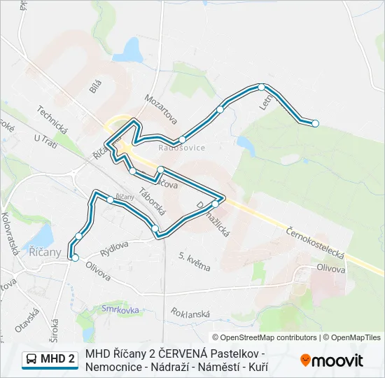 MHD 2 Bus Line Map
