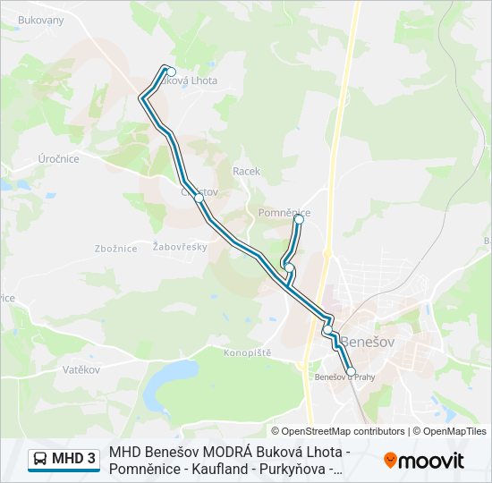 MHD 3 Bus Line Map