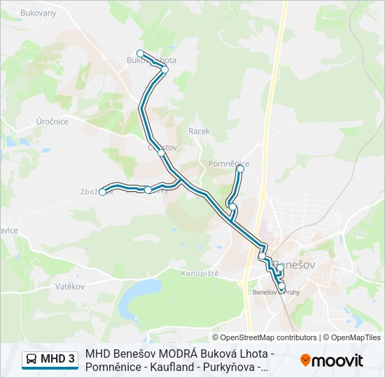 MHD 3 Bus Line Map