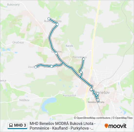 MHD 3 Bus Line Map