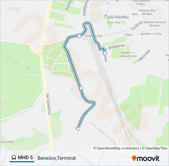 MHD 5 Bus Line Map