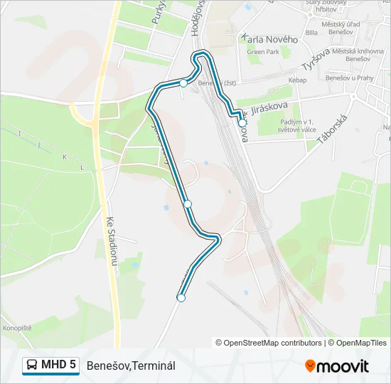 MHD 5 Bus Line Map