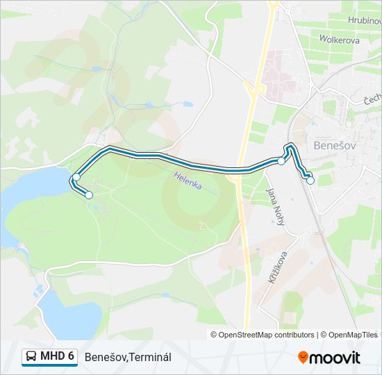 Автобус MHD 6: карта маршрута
