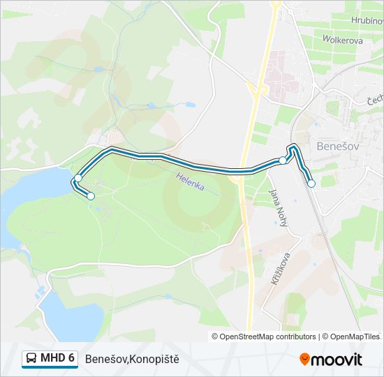 Автобус MHD 6: карта маршрута