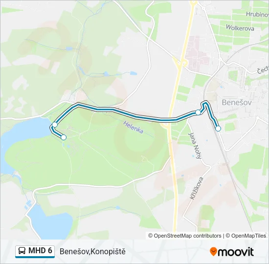 Автобус MHD 6: карта маршрута