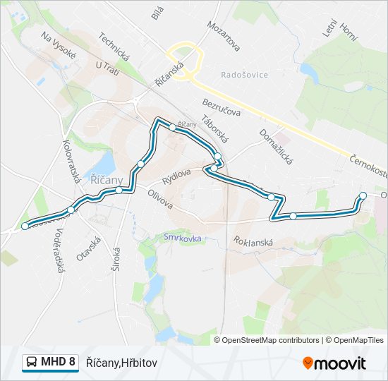 MHD 8 Bus Line Map