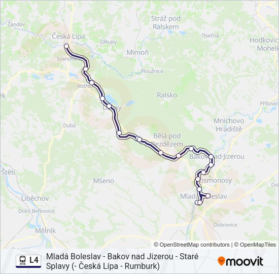 Поезд L4: карта маршрута