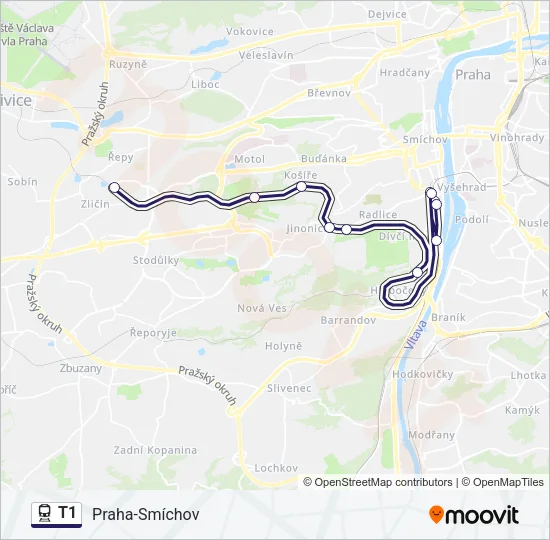 T1 Train Line Map