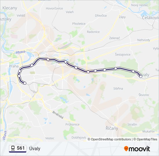 Поезд S61: карта маршрута