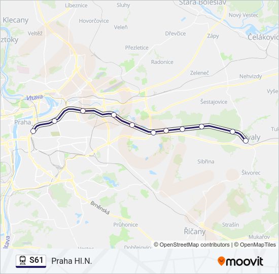 Поезд S61: карта маршрута