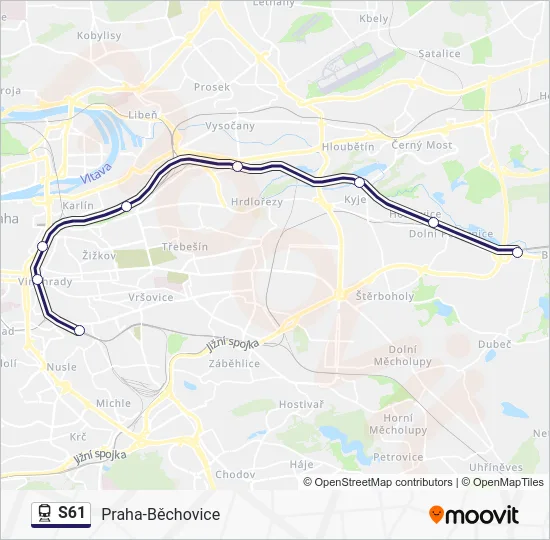 Поезд S61: карта маршрута