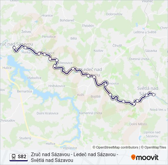 Поезд S82: карта маршрута