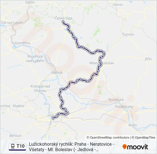 T10 Train Line Map